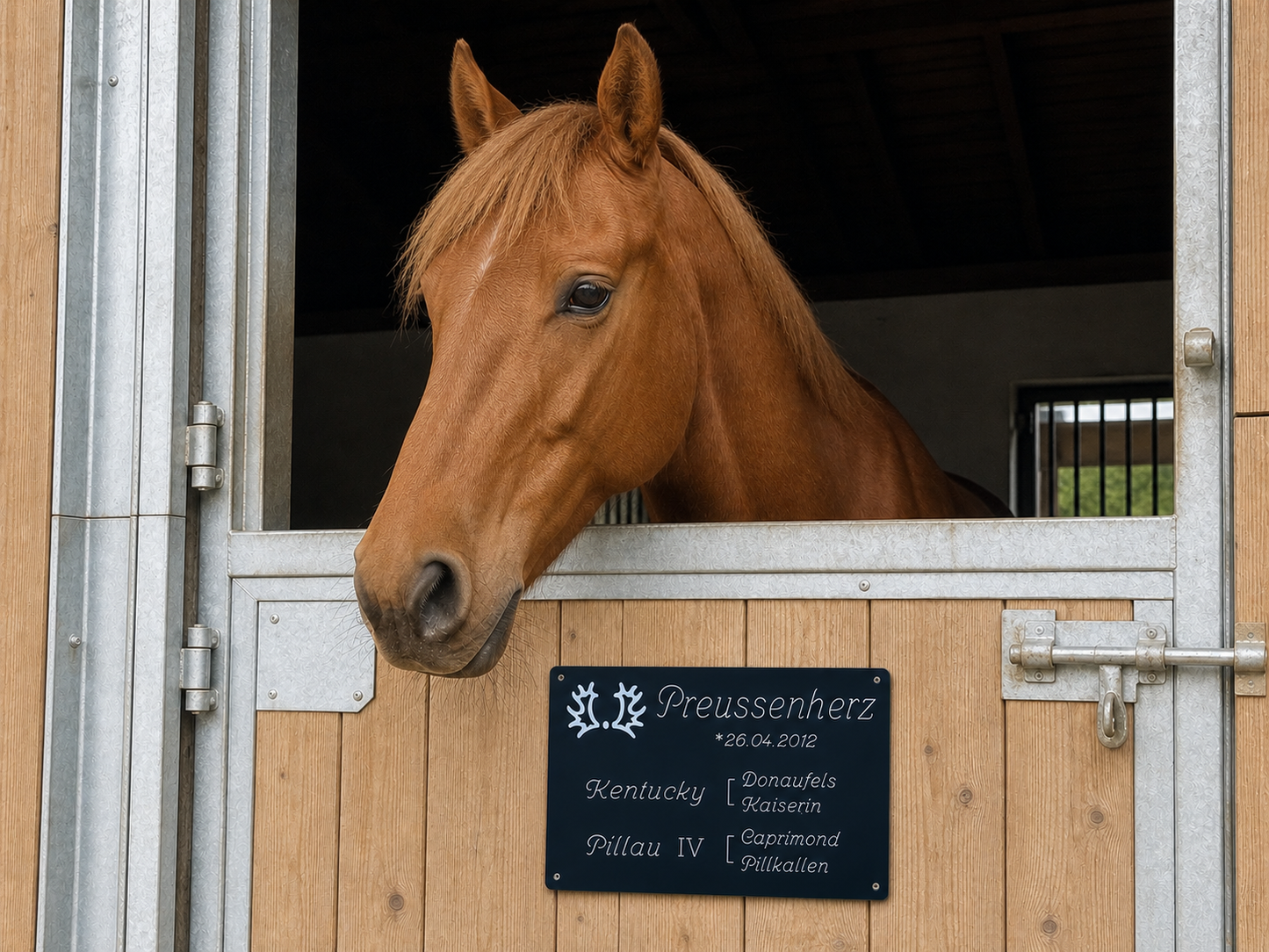 Stallschild Aluminium schwarz Textvariante 2, Schrift 3